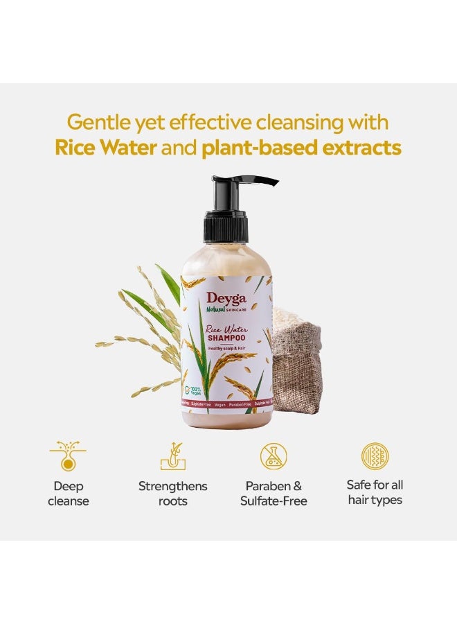 Deyga Rice Water Shampoo (220 ml) | Controls Frizz & Hair Fall | Deeply Cleanses Scalp | Strengthens Hair | Free from Paraben & Sulfate - Image 2
